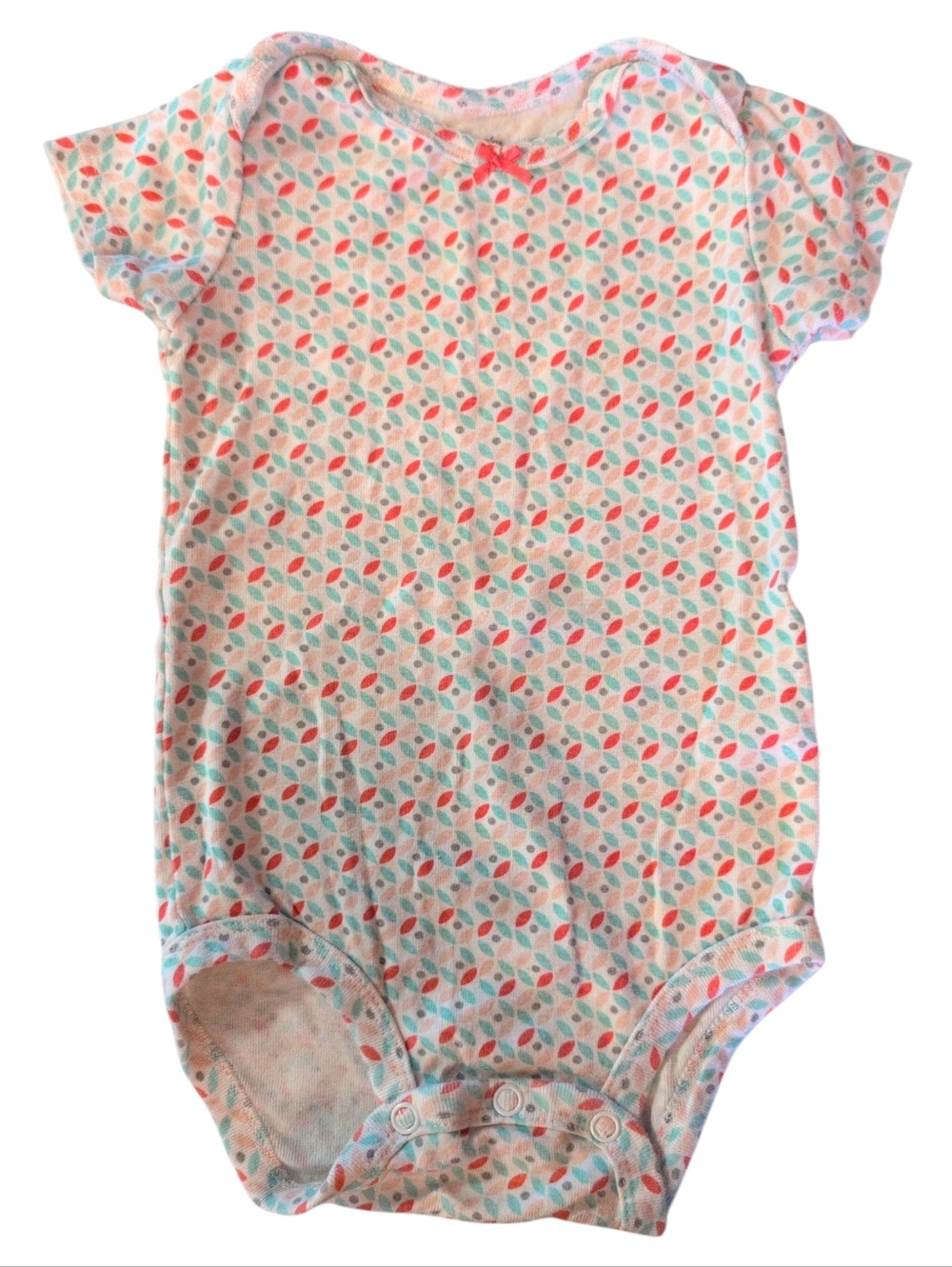 🍁2/$7🍁 CARTER'S White Pink Blue Patterned Onesie